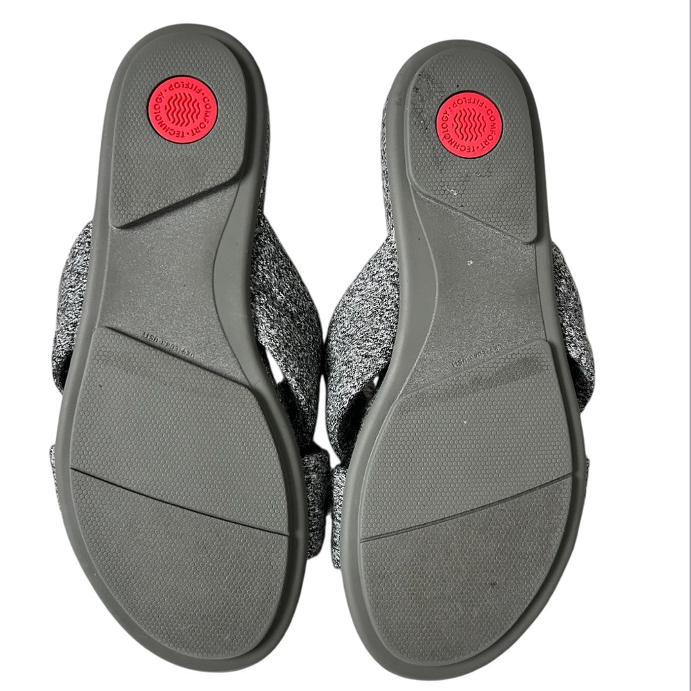 FIT FLOP Gracie‎ Merino Wool Cross-Slide Lounge/Active Sandals Heather Gray 11 - Picture 7 of 11